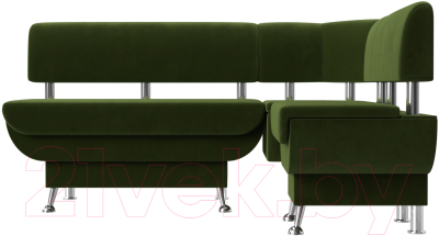Уголок кухонный мягкий Лига Диванов Альфа правый / 116704 (микровельвет зеленый) - фото