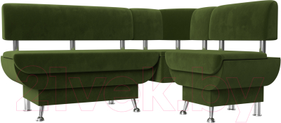 Уголок кухонный мягкий Лига Диванов Альфа правый / 116704 (микровельвет зеленый)