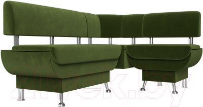 Уголок кухонный мягкий Лига Диванов Альфа правый / 116704 (микровельвет зеленый)