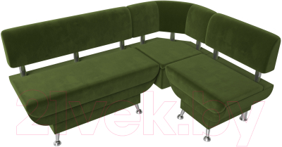 Уголок кухонный мягкий Лига Диванов Альфа правый / 116704 (микровельвет зеленый)
