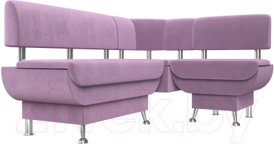 Уголок кухонный мягкий Лига Диванов Альфа правый / 116711 (микровельвет сиреневый)