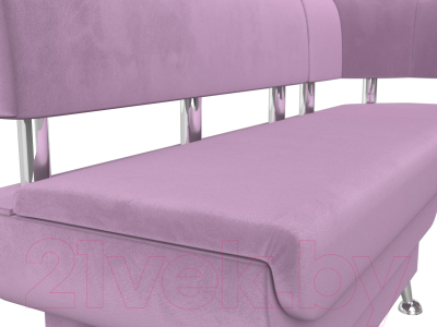 Уголок кухонный мягкий Лига Диванов Альфа правый / 116711 (микровельвет сиреневый)