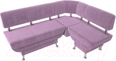 Уголок кухонный мягкий Лига Диванов Альфа правый / 116711 (микровельвет сиреневый)