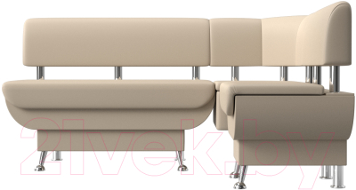 Уголок кухонный мягкий Лига Диванов Альфа правый / 116733 (экокожа бежевый) - фото