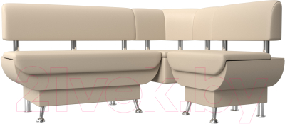 Уголок кухонный мягкий Лига Диванов Альфа правый / 116733 (экокожа бежевый)