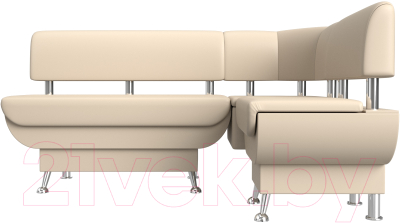 Уголок кухонный мягкий Лига Диванов Альфа правый / 116733 (экокожа бежевый)