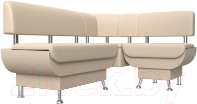 Уголок кухонный мягкий Лига Диванов Альфа правый / 116733 (экокожа бежевый)