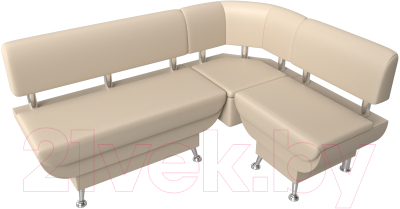 Уголок кухонный мягкий Лига Диванов Альфа правый / 116733 (экокожа бежевый)