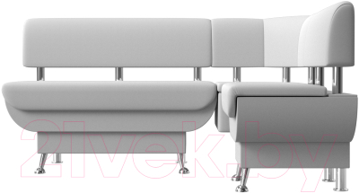 Уголок кухонный мягкий Лига Диванов Альфа правый / 116734 (экокожа белый) - фото