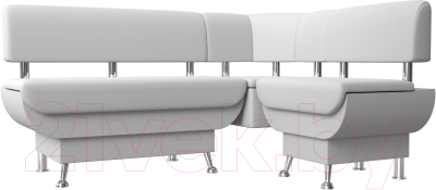 Уголок кухонный мягкий Лига Диванов Альфа правый / 116734 (экокожа белый)