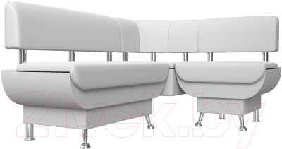 Уголок кухонный мягкий Лига Диванов Альфа правый / 116734 (экокожа белый)