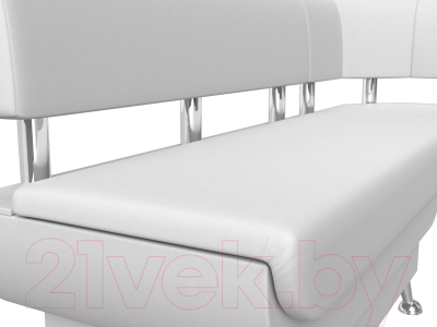 Уголок кухонный мягкий Лига Диванов Альфа правый / 116734 (экокожа белый)