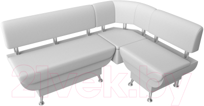 Уголок кухонный мягкий Лига Диванов Альфа правый / 116734 (экокожа белый)