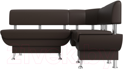 Уголок кухонный мягкий Лига Диванов Альфа правый / 116735 (экокожа коричневый)