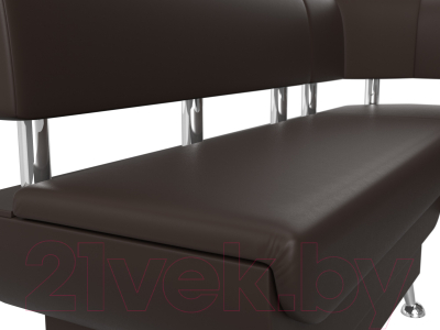 Уголок кухонный мягкий Лига Диванов Альфа правый / 116735 (экокожа коричневый)