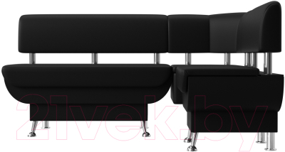 Уголок кухонный мягкий Лига Диванов Альфа правый / 116736 (экокожа черный) - фото