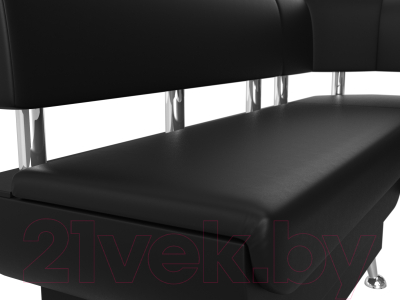 Уголок кухонный мягкий Лига Диванов Альфа правый / 116736 (экокожа черный)