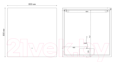 Зеркало Grossman Pragma-норма Black LED / 1880802