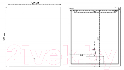 Зеркало Grossman Pragma-норма Black LED / 1870802