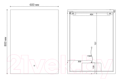 Зеркало Grossman Pragma-норма Black LED / 1860802