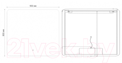 Зеркало Grossman Elegans-норма Black LED / 1790802