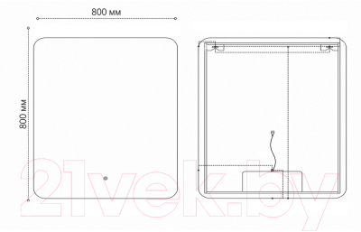 Зеркало Grossman Elegans-норма Black LED / 1780802