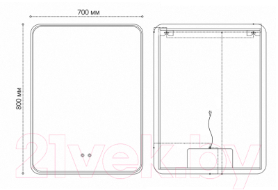 Зеркало Grossman Elegans-норма Black LED / 1770802