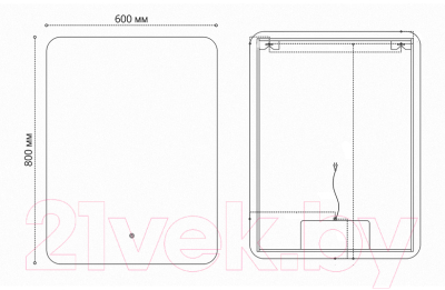 Зеркало Grossman Elegans-норма Black LED / 1760802