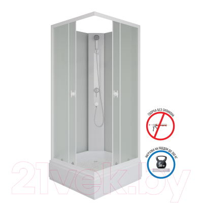 Душевая кабина Niagara Promo P90/26Q/MT/BK 90x90x195