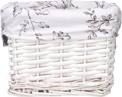 Корзина Natural House Цветы 200x130x150 / EW-90LM-S (белый) - фото