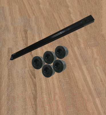 Комплект трековых розеток Track socket Шинопровод 100см + 5 Евро розетки