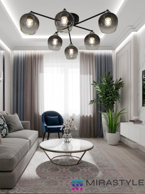 Потолочный светильник Mirastyle MD-8124/6 BK+CR