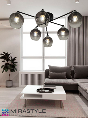 Потолочный светильник Mirastyle MD-8124/6 BK+CR