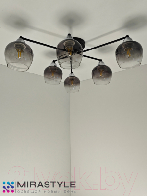 Потолочный светильник Mirastyle MD-8124/6 BK+CR