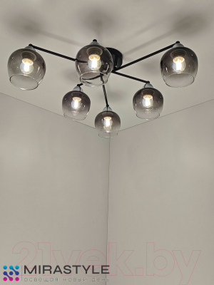 Потолочный светильник Mirastyle MD-8124/6 BK+CR