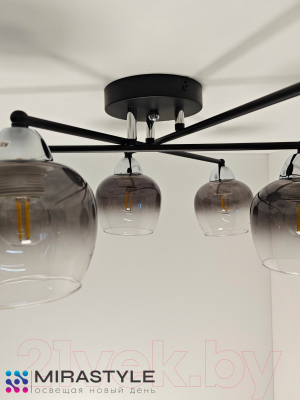 Потолочный светильник Mirastyle MD-8124/6 BK+CR