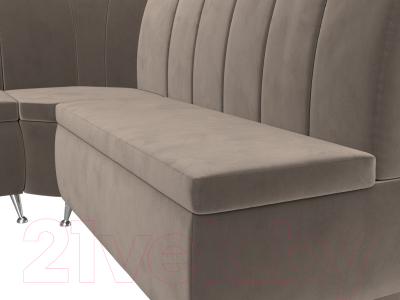 Уголок кухонный мягкий Лига Диванов Кантри левый / 106840L (велюр коричневый)