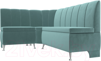 Уголок кухонный мягкий Лига Диванов Кантри левый / 106841L (велюр бирюзовый)