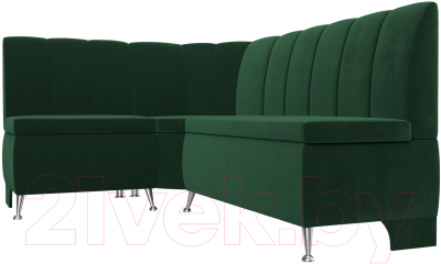 Уголок кухонный мягкий Лига Диванов Кантри левый / 106842L (велюр зеленый)