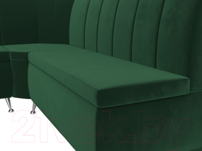 Уголок кухонный мягкий Лига Диванов Кантри левый / 106842L (велюр зеленый)