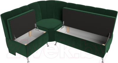 Уголок кухонный мягкий Лига Диванов Кантри левый / 106842L (велюр зеленый)