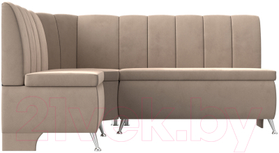 Уголок кухонный мягкий Лига Диванов Кантри левый / 106843L (велюр бежевый)