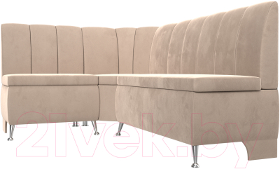 Уголок кухонный мягкий Лига Диванов Кантри левый / 106843L (велюр бежевый)