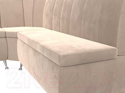 Уголок кухонный мягкий Лига Диванов Кантри левый / 106843L (велюр бежевый)