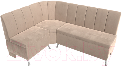 Уголок кухонный мягкий Лига Диванов Кантри левый / 106843L (велюр бежевый)
