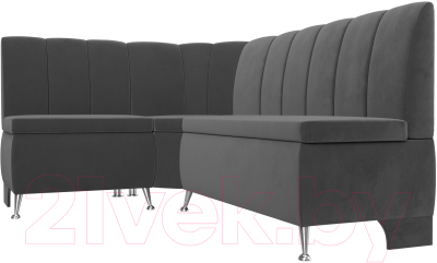 Уголок кухонный мягкий Лига Диванов Кантри левый / 106844L (велюр серый)