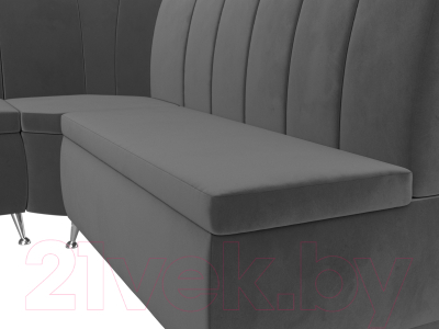 Уголок кухонный мягкий Лига Диванов Кантри левый / 106844L (велюр серый)