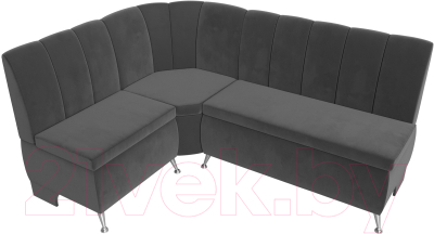 Уголок кухонный мягкий Лига Диванов Кантри левый / 106844L (велюр серый)