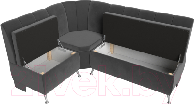 Уголок кухонный мягкий Лига Диванов Кантри левый / 106844L (велюр серый)