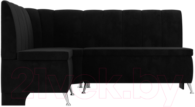 Уголок кухонный мягкий Лига Диванов Кантри левый / 106845L (велюр черный)